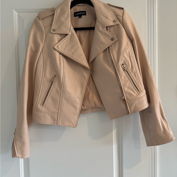 LAMARQUE DONNA GOLD | ICONIC LEATHER BIKER JACKET - Picture 7 of 7